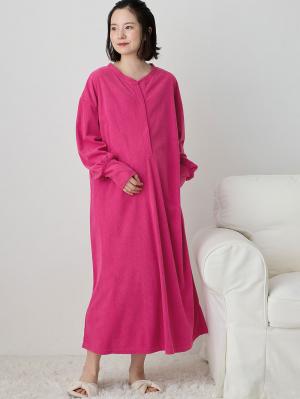 マタニティ パジャマ・ルームウェア|前開きルームウェアワンピース マタニティ・授乳服【出産後も長く使える】|ピンクパープル