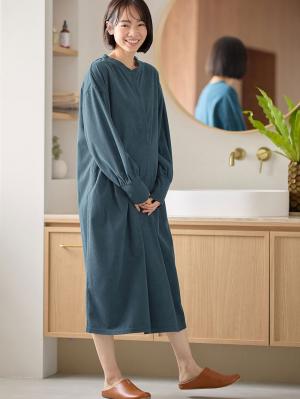 マタニティ パジャマ・ルームウェア|前開きルームウェアワンピース マタニティ・授乳服【出産後も長く使える】|ブルーグリーン