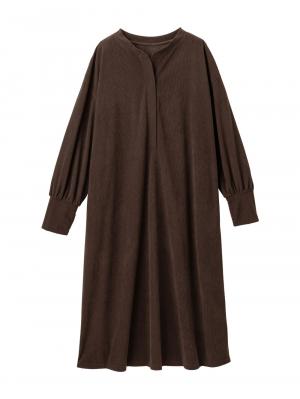 マタニティ パジャマ・ルームウェア|前開きルームウェアワンピース マタニティ・授乳服【出産後も長く使える】|ブラウン