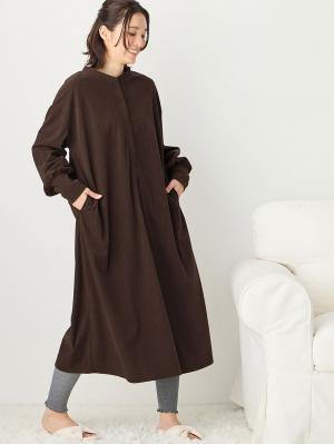 マタニティ パジャマ・ルームウェア|前開きルームウェアワンピース マタニティ・授乳服【出産後も長く使える】|ブラウン