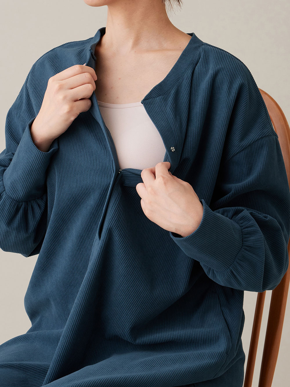 マタニティ パジャマ・ルームウェア|前開きルームウェアワンピース マタニティ・授乳服【出産後も長く使える】