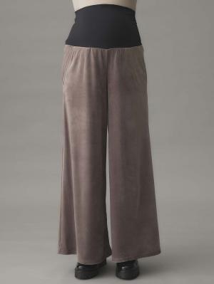 マタニティ パンツ|ストレッチベロアワイドパンツ・ルームウェア  fairy（フェアリー）マタニティ・産後 【出産後も長く使える】