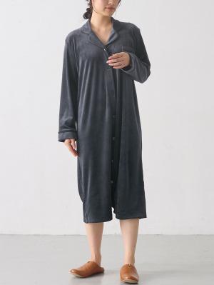 マタニティ パジャマ・ルームウェア|ストレッチベロア便利な2WAYワンピース fairy（フェアリー） パジャマ マタニティ・産後 【出産後も長く使える】|ネイビー