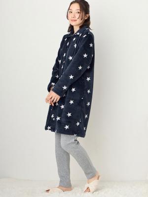 マタニティ パジャマ・ルームウェア|ふんわりあたたかサイドスリットトップス＋裏起毛パンツ fairy（フェアリー） マタニティ・産後 【出産後も長く使える】|ネイビー星柄