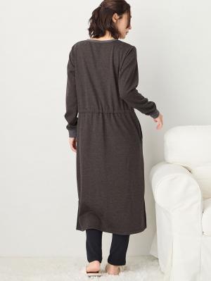 マタニティ パジャマ・ルームウェア|あったか裏シャギーブラウジングワンピース パジャマ  fairy（フェアリー）マタニティ・産後 【出産後も長く使える】|チャコール