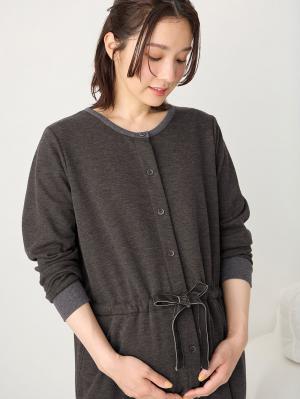 マタニティ パジャマ・ルームウェア|あったか裏シャギーブラウジングワンピース パジャマ  fairy（フェアリー）マタニティ・産後 【出産後も長く使える】|チャコール