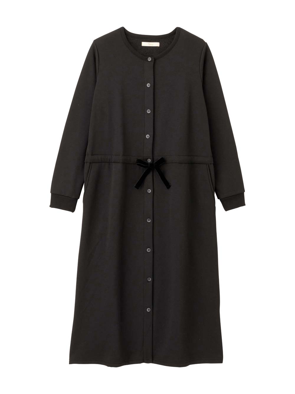 マタニティ パジャマ・ルームウェア|あったか裏シャギーブラウジングワンピース パジャマ  fairy（フェアリー）マタニティ・産後 【出産後も長く使える】|ブラック