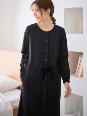 マタニティ パジャマ・ルームウェア|あったか裏シャギーブラウジングワンピース パジャマ  fairy（フェアリー）マタニティ・産後 【出産後も長く使える】|ブラック