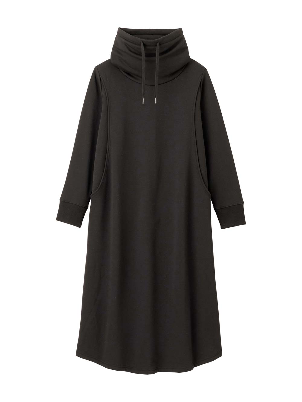 マタニティ ワンピース|あったか裏シャギーらくちんワンピース fairy（フェアリー）マタニティ・産後 【出産後も長く使える】|ブラック