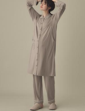 マタニティ パジャマ・ルームウェア|とろみらくちんパジャマ(サイドスリット開き) マタニティ・産後 【出産後も長く使える】|モカ