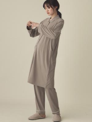 とろみらくちんパジャマ(サイドスリット開き) マタニティ・産後 【出産後も長く使える】10449