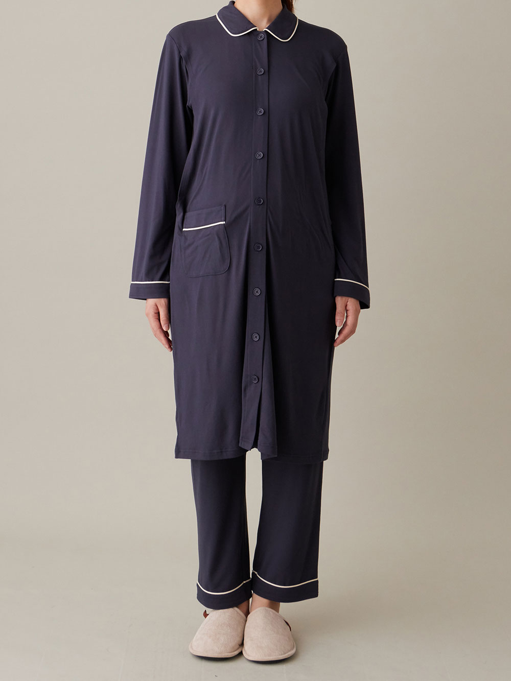 マタニティ パジャマ・ルームウェア|とろみらくちんパジャマ(サイドスリット開き) マタニティ・産後 【出産後も長く使える】