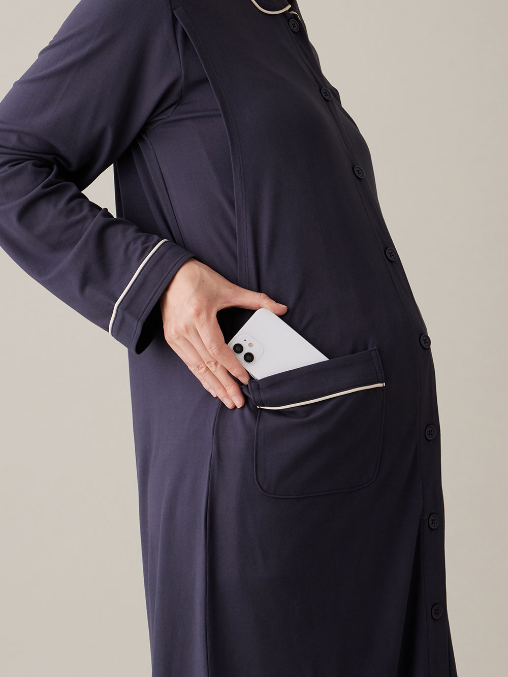 マタニティ パジャマ・ルームウェア|とろみらくちんパジャマ(サイドスリット開き) マタニティ・産後 【出産後も長く使える】