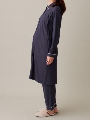 マタニティ パジャマ・ルームウェア|とろみらくちんパジャマ(サイドスリット開き) マタニティ・産後 【出産後も長く使える】