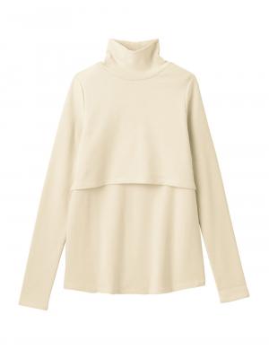 綿混フライスタートル　マタニティ・授乳服【出産後も長く使える】 10452