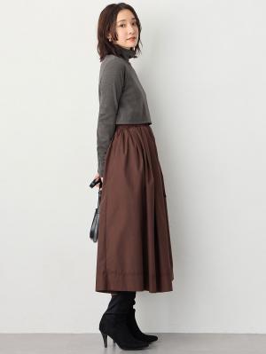 マタニティ トップス|綿混フライスタートル　マタニティ・授乳服【出産後も長く使える】|チャコール