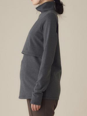 マタニティ トップス|綿混フライスタートル　マタニティ・授乳服【出産後も長く使える】