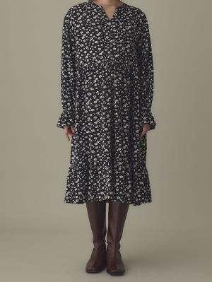 マタニティ ワンピース|裾ティアードワンピース（花柄・無地）　マタニティ・授乳服【出産後も長く使える】