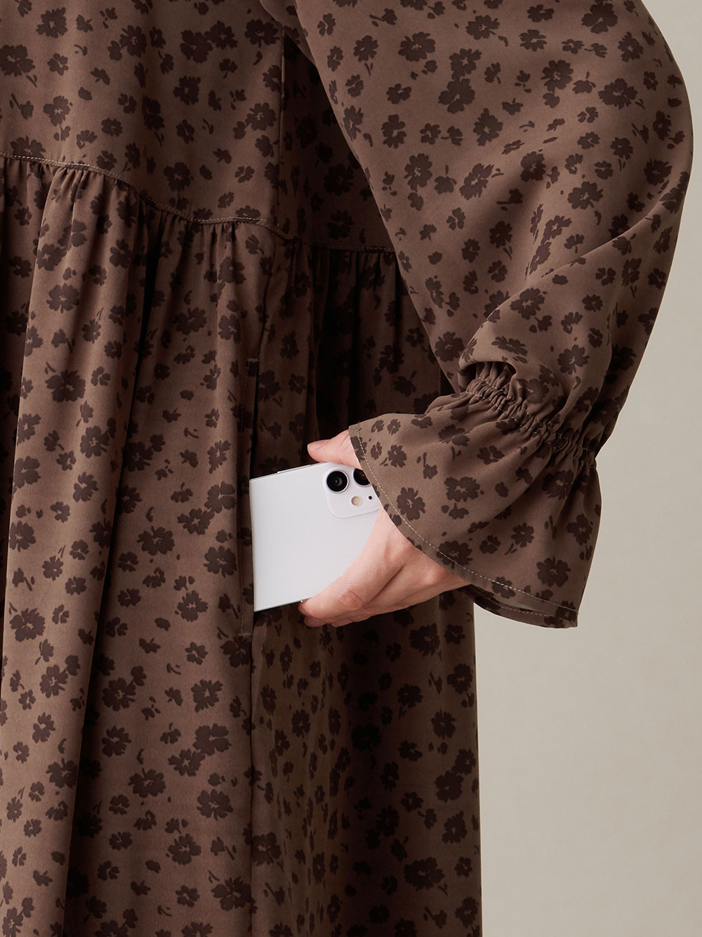 マタニティ ワンピース|裾ティアードワンピース（花柄・無地）　マタニティ・授乳服【出産後も長く使える】