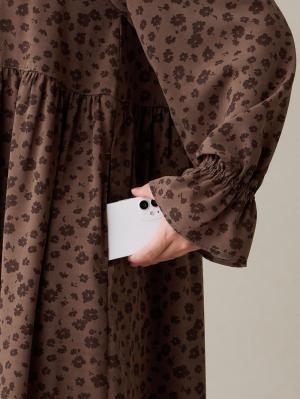 マタニティ ワンピース|裾ティアードワンピース（花柄・無地）　マタニティ・授乳服【出産後も長く使える】