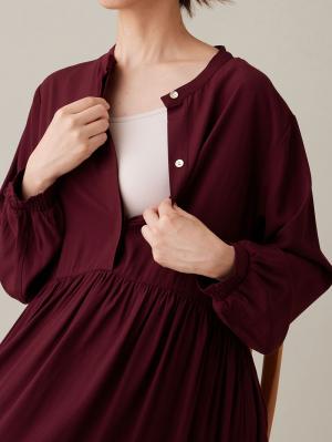 マタニティ ワンピース|ウエスト切替ギャザーワンピース　マタニティ・授乳服【出産後も長く使える】