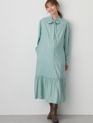 前後２WAYボウタイティアードワンピース　マタニティ・授乳服【出産後も長く使える】10457