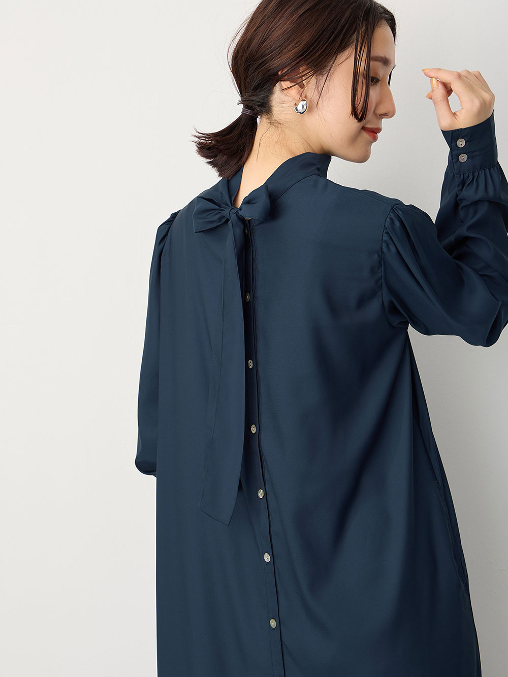 マタニティ ワンピース|前後２WAYボウタイティアードワンピース　マタニティ・授乳服【出産後も長く使える】