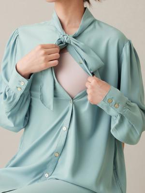 マタニティ ワンピース|前後２WAYボウタイティアードワンピース　マタニティ・授乳服【出産後も長く使える】