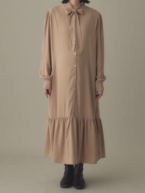 マタニティ ワンピース|前後２WAYボウタイティアードワンピース　マタニティ・授乳服【出産後も長く使える】