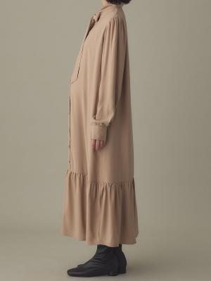 マタニティ ワンピース|前後２WAYボウタイティアードワンピース　マタニティ・授乳服【出産後も長く使える】