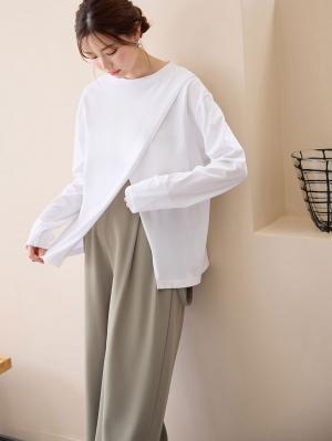 マタニティ パンツ|サスペンダー付きワイドパンツ　マタニティ・産後【出産後も長く使える】|モカベージュ