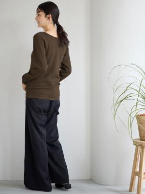 マタニティ パンツ|サスペンダー付きワイドパンツ　マタニティ・産後【出産後も長く使える】|ブラック