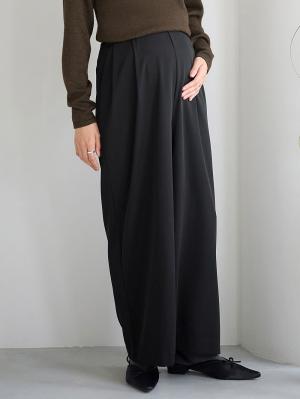 マタニティ パンツ|サスペンダー付きワイドパンツ　マタニティ・産後【出産後も長く使える】|ブラック