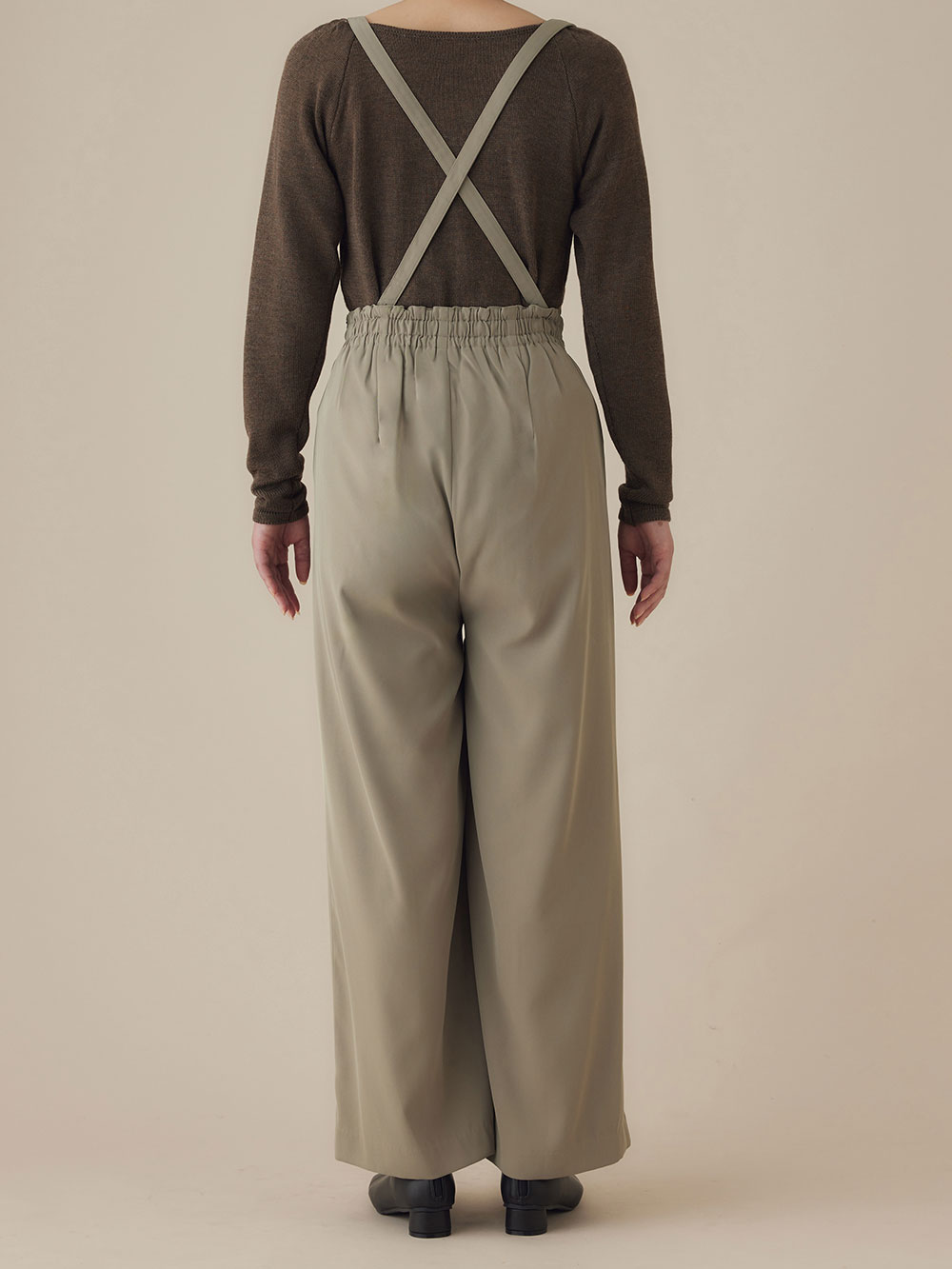 マタニティ パンツ|サスペンダー付きワイドパンツ　マタニティ・産後【出産後も長く使える】