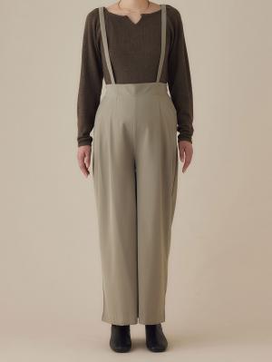 マタニティ パンツ|サスペンダー付きワイドパンツ　マタニティ・産後【出産後も長く使える】