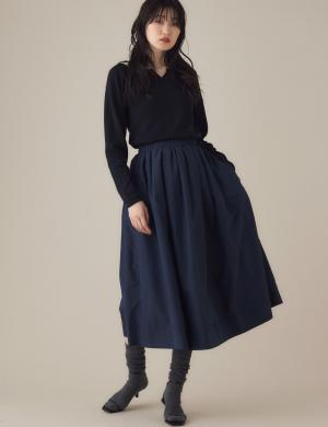 マタニティ スカート|【あったか～い。冬支度セール対象】ギャザースカート　マタニティ・産後【出産後も長く使える】|ネイビー