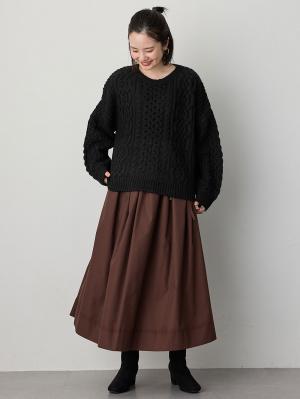 マタニティ スカート|ギャザースカート　マタニティ・産後【出産後も長く使える】|ブラウン