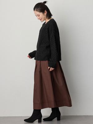 マタニティ スカート|ギャザースカート　マタニティ・産後【出産後も長く使える】|ブラウン