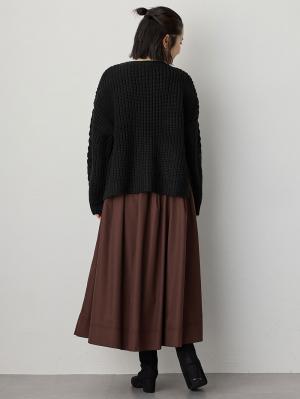 マタニティ スカート|ギャザースカート　マタニティ・産後【出産後も長く使える】|ブラウン