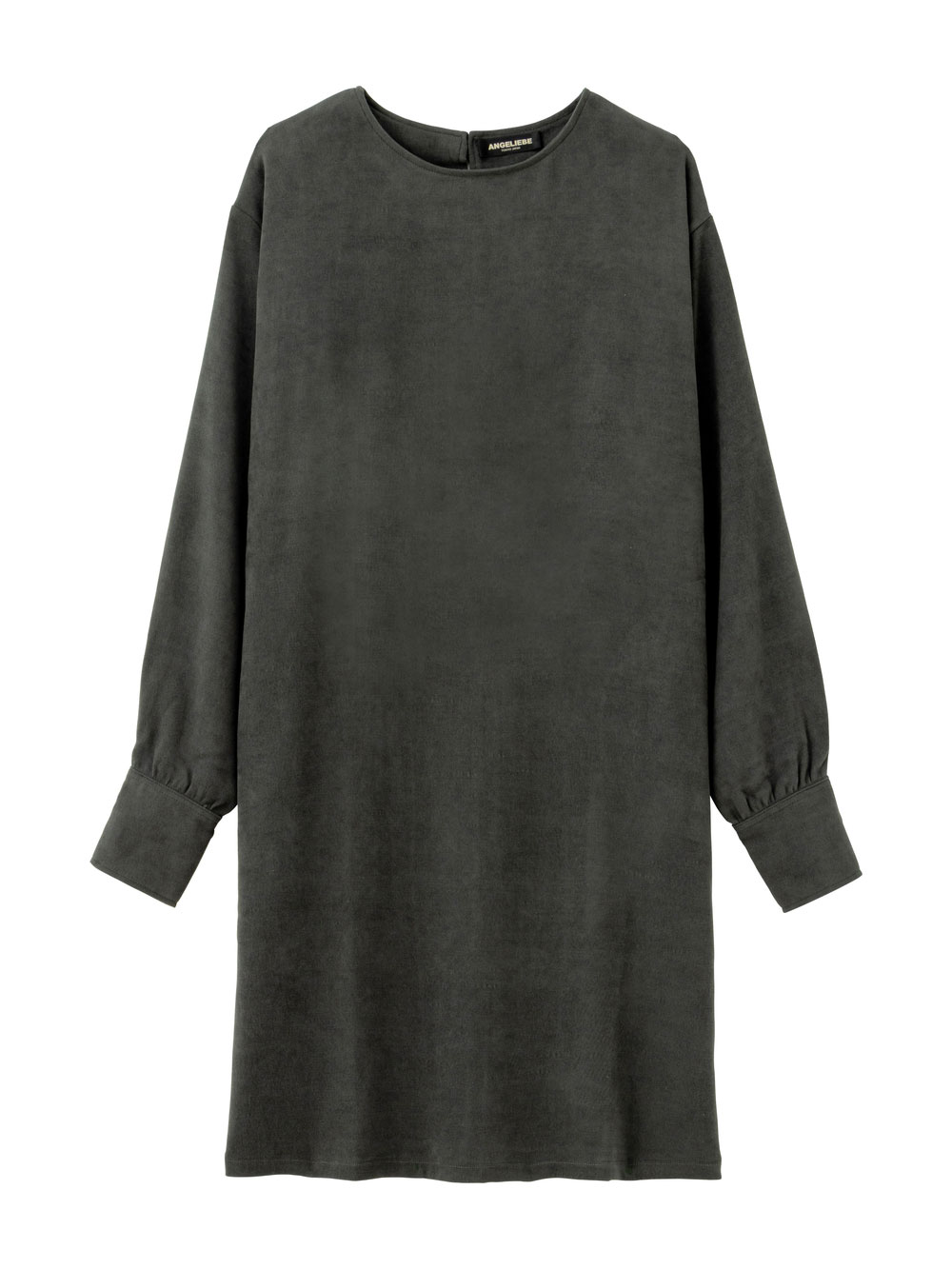 マタニティ ワンピース|微起毛ツイルミニワンピース　マタニティ・授乳服【出産後も長く使える】|チャコール