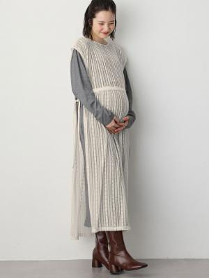 マタニティ ワンピース|レースワンピース×ニットソーワンピースセット　マタニティ・授乳服【出産後も長く使える】|アイボリー