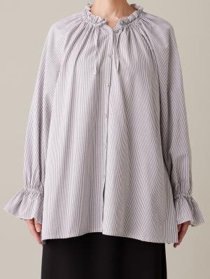 マタニティ トップス|綿混フリルブラウス マタニティ・授乳服【出産後も長く使える】