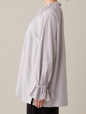 マタニティ トップス|綿混フリルブラウス マタニティ・授乳服【出産後も長く使える】