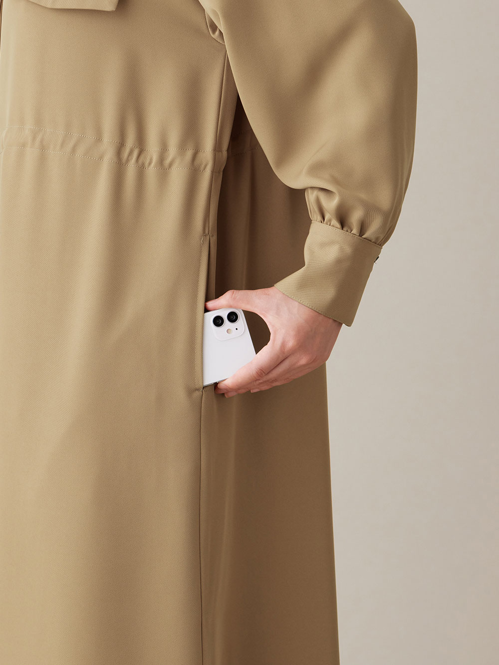 マタニティ ワンピース|羽織りにもなるフラップポケットワンピース　マタニティ・授乳服【出産後も長く使える】