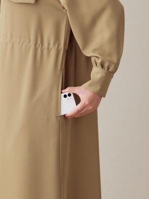 マタニティ ワンピース|羽織りにもなるフラップポケットワンピース　マタニティ・授乳服【出産後も長く使える】