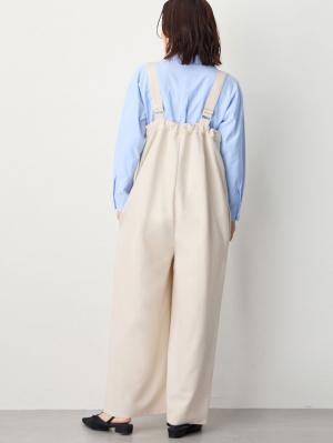 マタニティ パンツ|Wアジャスター付きオールインワン　マタニティ・授乳服【出産後も長く使える】|アイボリー