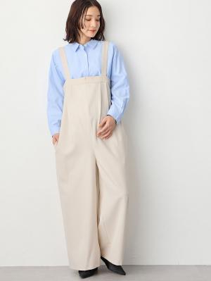 マタニティ パンツ|Wアジャスター付きオールインワン　マタニティ・授乳服【出産後も長く使える】|アイボリー