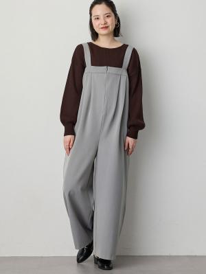 マタニティ パンツ|Wアジャスター付きオールインワン　マタニティ・授乳服【出産後も長く使える】|グレー