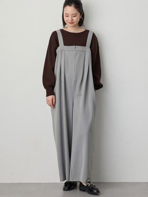 マタニティ パンツ|Wアジャスター付きオールインワン　マタニティ・授乳服【出産後も長く使える】|グレー