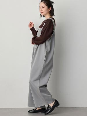 マタニティ パンツ|Wアジャスター付きオールインワン　マタニティ・授乳服【出産後も長く使える】|グレー